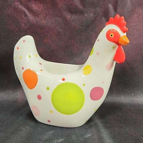 🔸️NIB Partylite Spring Polka Dot Hen Tealight Holder - Picture 2 of 10